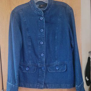A. L. C. (At Last Classics) Dark Wash Blue 100% Cotton Denim Jacket Small EUC